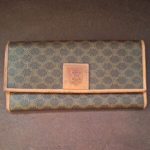 Celine Dark Brown Triomphe Pattern Wallet